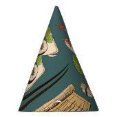 Sushi Rollen: Farbig Nahtlos Vintag. Partyhütchen (Rechts)