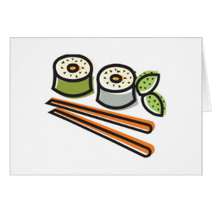 Sushi-Rollen und Essstäbchen