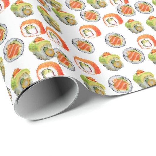 Sushi-Rollenmuster Geschenkpapier (Rolleneckpunkt)