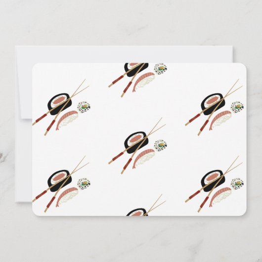 Sushi Rolls Chopsticks Japan Saki Brautparty Einladung (Rückseite)