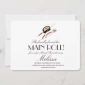 Sushi Rolls Chopsticks Japan Saki Brautparty Einladung (Vorderseite)