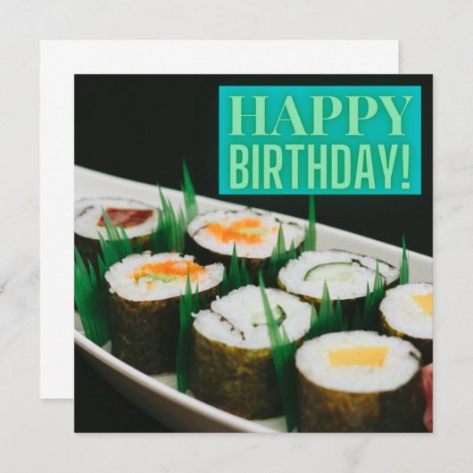 Sushi Rolls Happy Birthday Card (Vorne/Hinten)