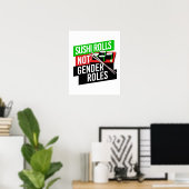 Sushi Rolls not Gender Roles Poster (Heimbüro)