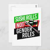 Sushi Rolls not Gender Roles Postkarte (Vorne/Hinten)