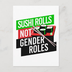 Sushi Rolls not Gender Roles Postkarte