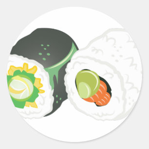Sushi Rolls Runder Aufkleber