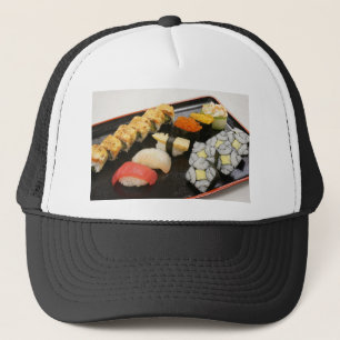Sushi Rolls Sesame Ginger Wasabi Japan Küche Truckerkappe