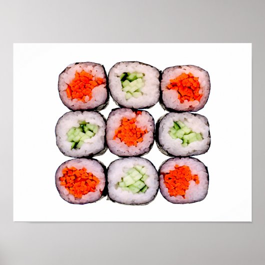 Sushi rollt japanische Lebensmittelvorlage Poster (Vorne)
