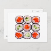 Sushi rollt japanische Lebensmittelvorlage Postkarte (Vorne/Hinten)