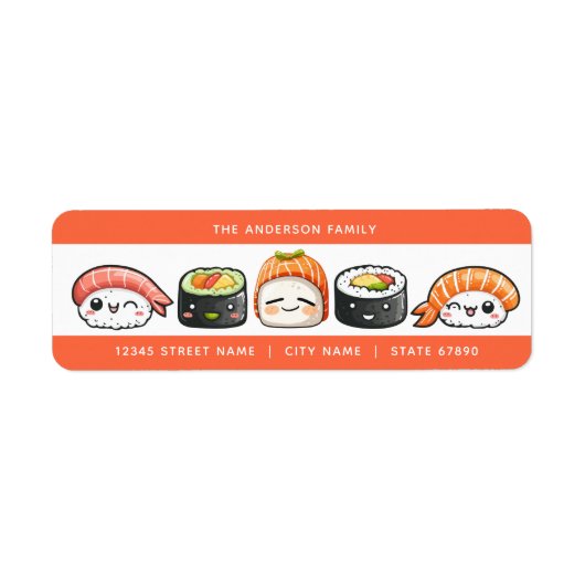 Sushi Rücksendeadressen-Aufklebers (Vorne)