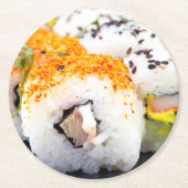 Sushi Runder Pappuntersetzer (Vorderseite)