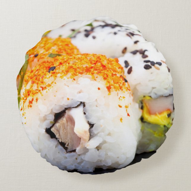 Sushi Rundes Kissen (Rückseite)