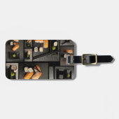 Sushi-Sammlung auf schwarzem Hintergrund Gepäckanhänger (Vorderseite horizontal)