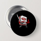 Sushi-Samurais Ninja Kawaii Japaner-Nahrung Button (Vorne & Hinten)