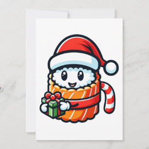 Sushi Santa - Festtagsrolle mit Geschenk Feiertagskarte