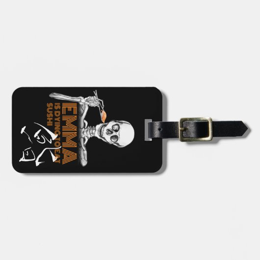 SUSHI Schädel Gepäckanhänger (Vorderseite horizontal)