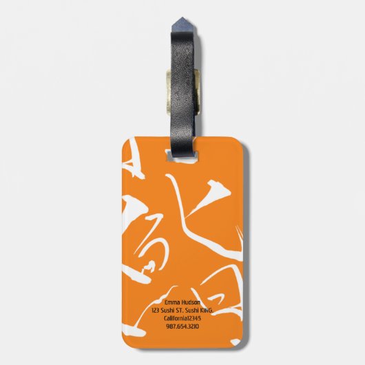 SUSHI Schädel Gepäckanhänger (Rückseite vertikal)