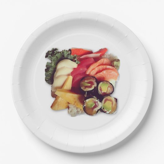 Sushi-Schalen-Papierteller Pappteller (Vorderseite)