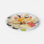 Sushi-Servierplatten-Platte Pappteller (Schrägansicht)
