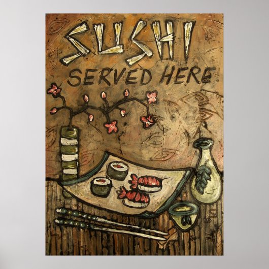 Sushi serviert hier poster (Vorne)