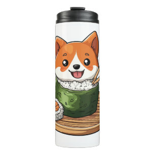 Sushi Shiba � Lustiger Lebensmittel Hund Thermosbecher
