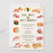 Sushi, smiles, and sweet memories! einladung (Vorderseite)