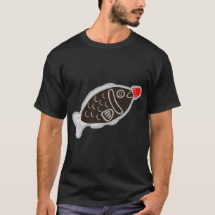 Sushi-Soja-Fischmuster in Blau T-Shirt