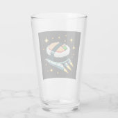 Sushi Spaceship Pixel Art Flying Sushi Roll Design Glas (Rückseite)