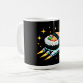 Sushi Spaceship Pixel Art Flying Sushi Roll Design Kaffeetasse (Vorderseite Links)