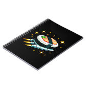 Sushi Spaceship Pixel Art Flying Sushi Roll Design Notizblock (Linke Seite)