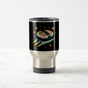 Sushi Spaceship Pixel Art Flying Sushi Roll Design Reisebecher