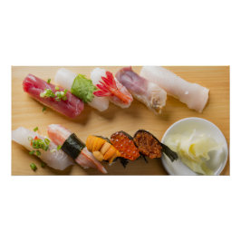Sushi Spiral – Artistic Presentation of Nigiri Sus Poster