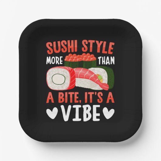 Sushi Stil mehr als ein Biss Pappteller (Vorderseite)