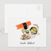 Sushi-süchtig niedliches japanisches Essen Postkarte (Vorne/Hinten)