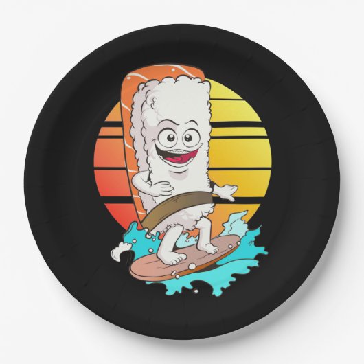 Sushi surfen pappteller (Vorderseite)