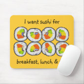 Sushi-Sushi-Frühstücks-Mittagessen und Tee Mousepad (Mit Mouse)