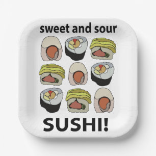 Sushi Süß-Sauer Sushi-Party Pappteller