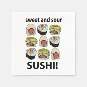 Sushi Sweet and Sour Sushi Party Serviette