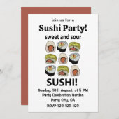 Sushi Sweet und Sour Sushi Einladung (Vorne/Hinten)