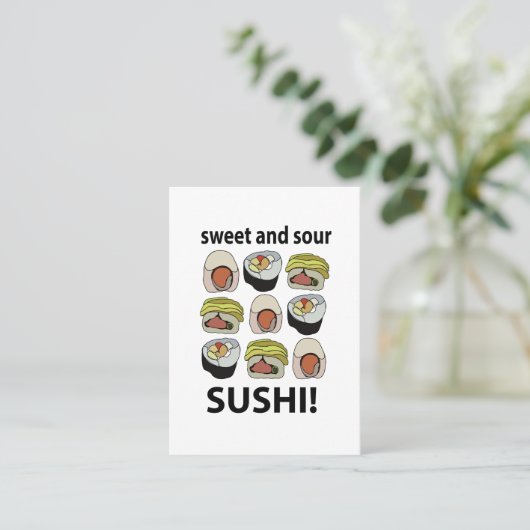 Sushi Sweet und Sour Sushi Visitenkarte (Stehend Vorderseite)
