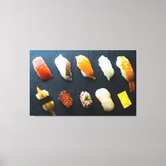 Sushi Symphony on Slate - Canvas Art Leinwanddruck