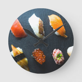 Sushi Symphony – Slate Grip Wall Clock Runde Wanduhr