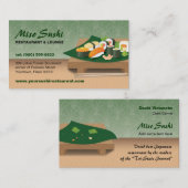 Sushi-Tabellen-Restaurant Visitenkarte (Vorne/Hinten)