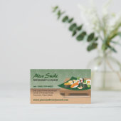 Sushi-Tabellen-Restaurant Visitenkarte (Stehend Vorderseite)