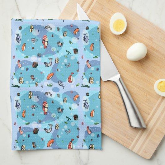 Sushi Tea Handtuch (Viertel Falte)