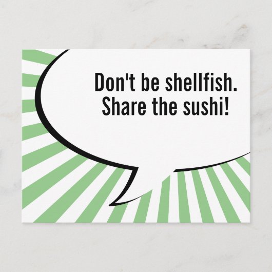 Sushi teilen postkarte (Vorderseite)