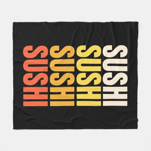 Sushi-Textentwurf Fleecedecke (Vorderseite (Horizontal))
