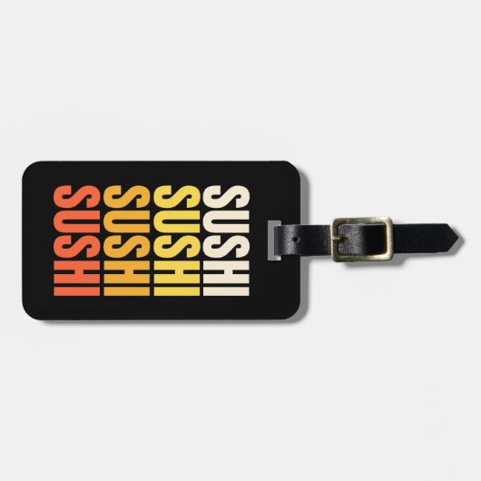 Sushi-Textentwurf Gepäckanhänger (Vorderseite horizontal)