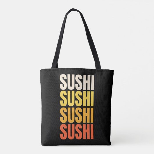 Sushi-Textentwurf Tasche (Rückseite)