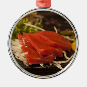 Sushi Thunfisch Party Time Fish Food Silbernes Ornament